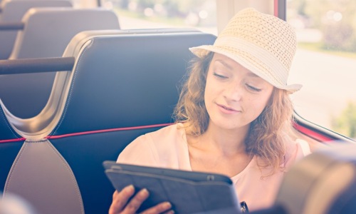 woman riding the denver rtd